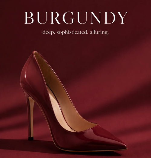 נעל עקב בגוון בורדו burgundy stessy