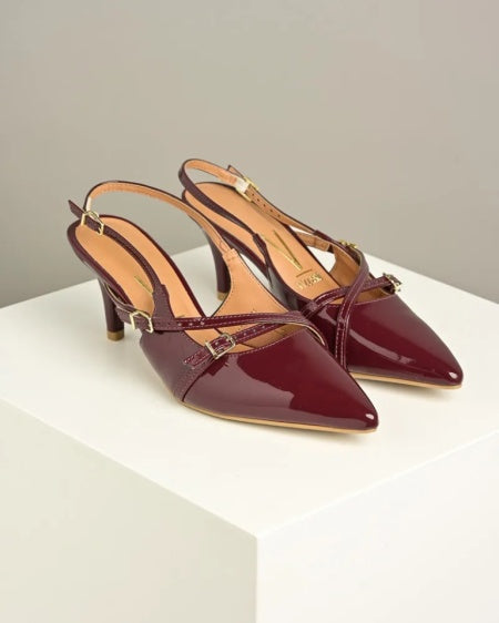 Carpin Slingback Verniz Vinho - תמונה 4